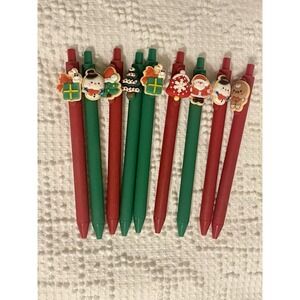 9 Christmas Ink Pen Novelty Christmas Holiday Pens Assorted